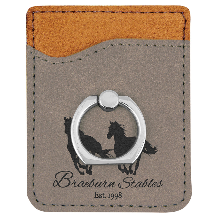 Phone Wallet with Silver Ring - Leather