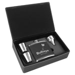 6 oz Flask Set with Shot Glasses - Leather