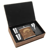 6 oz Flask Set with Shot Glasses - Leather