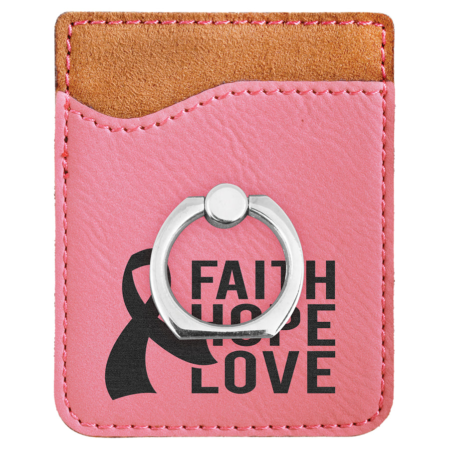 Phone Wallet with Silver Ring - Leather
